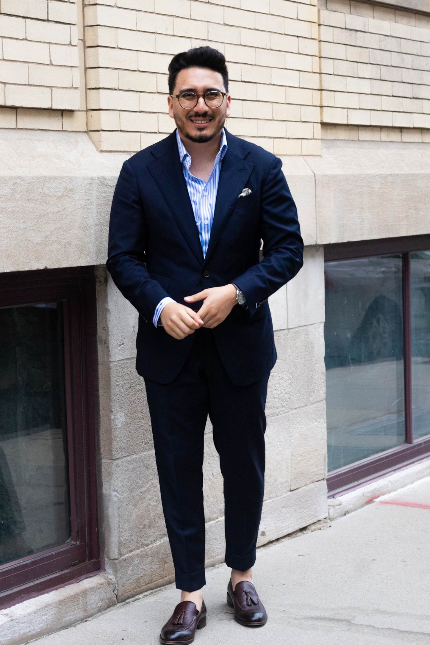 mens custom navy suit