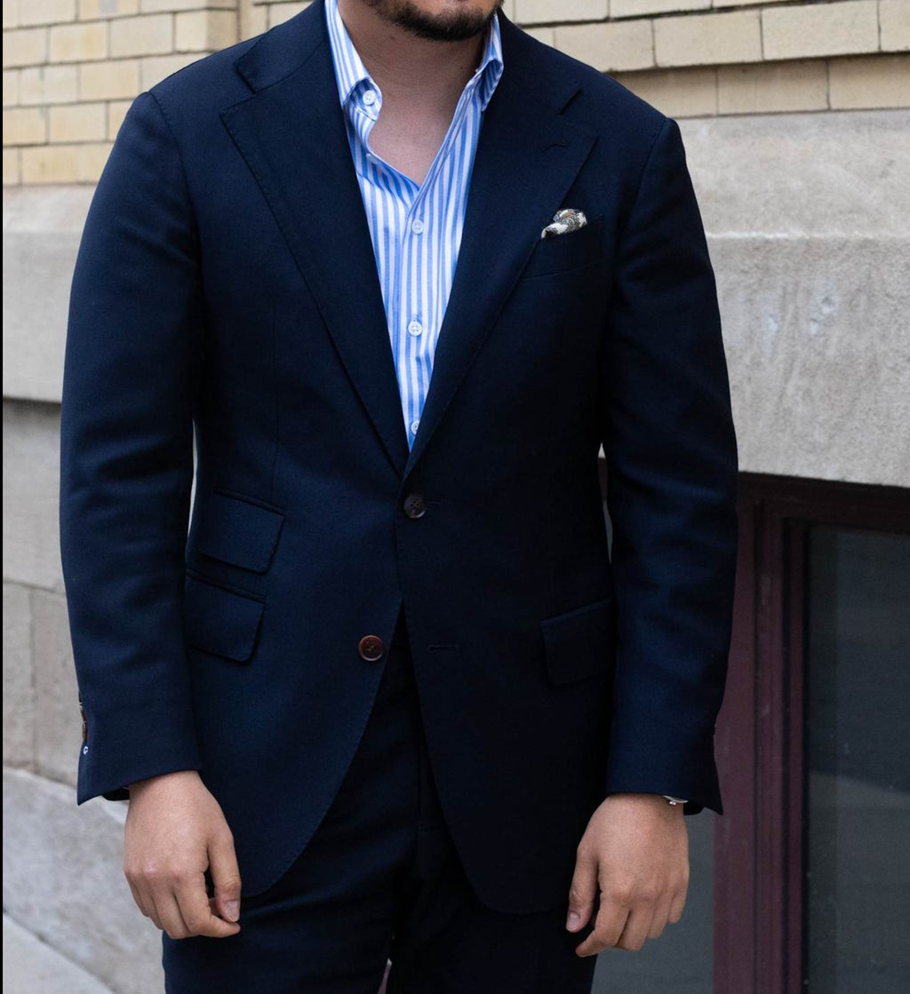 mens custom navy suit 