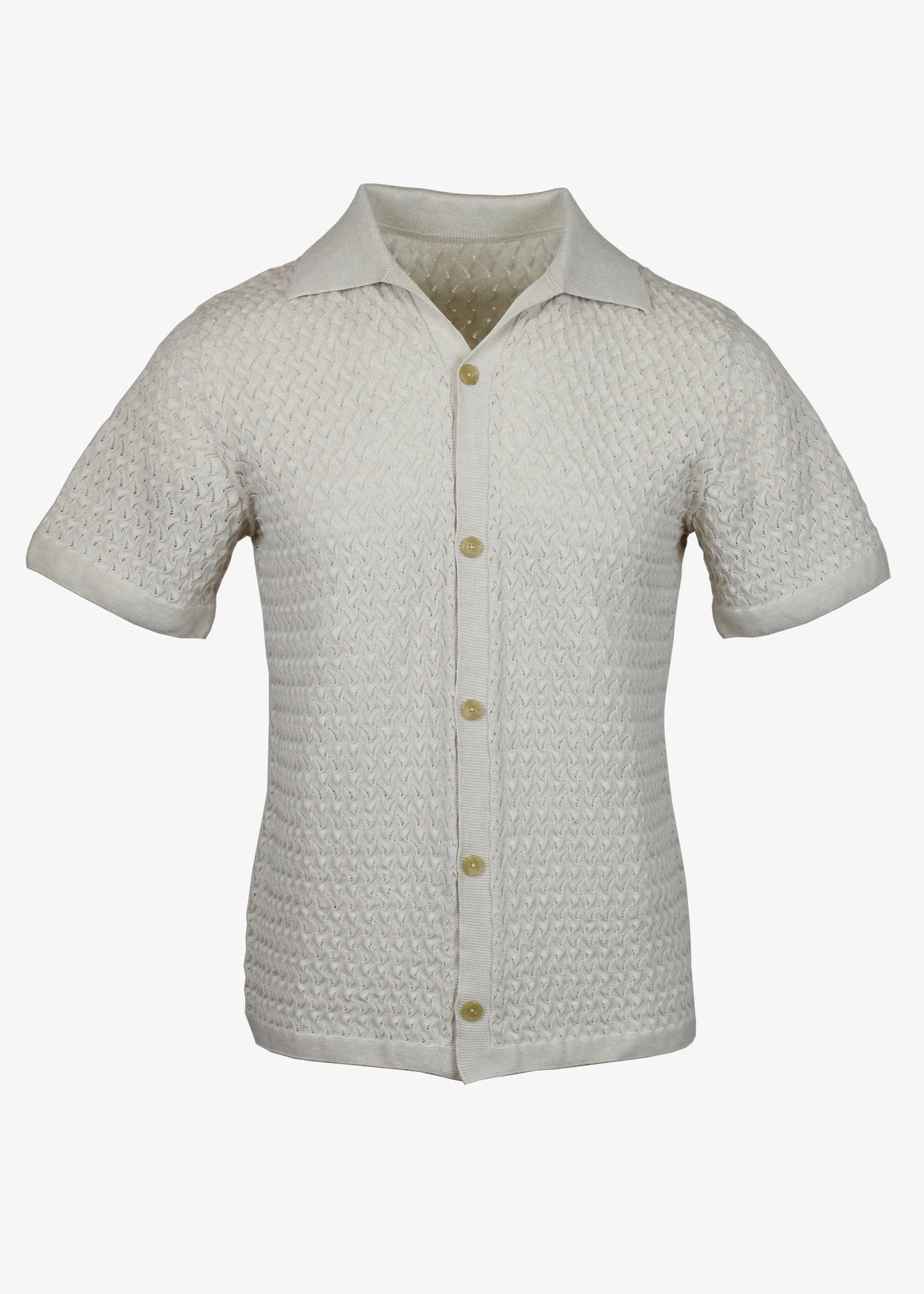 A Gentleman's Italian Cotton Button Down Textured Polo