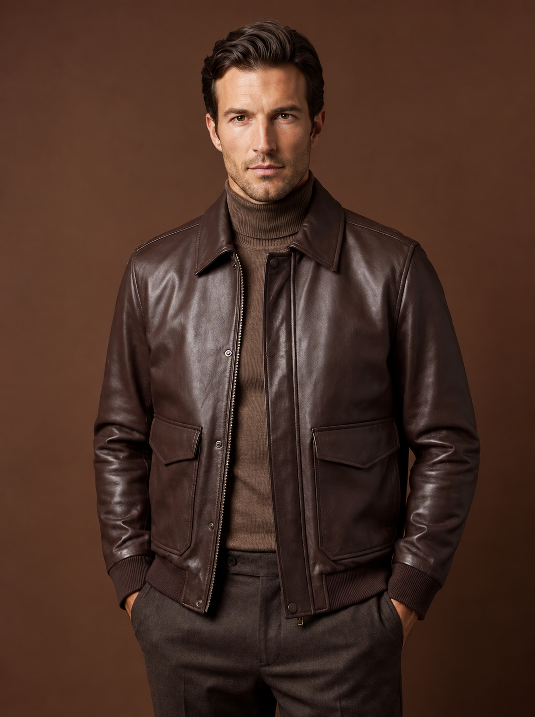 Leather Bomber Jacket