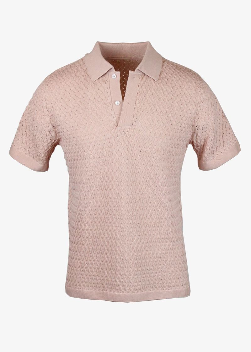 dusty pink textured polo