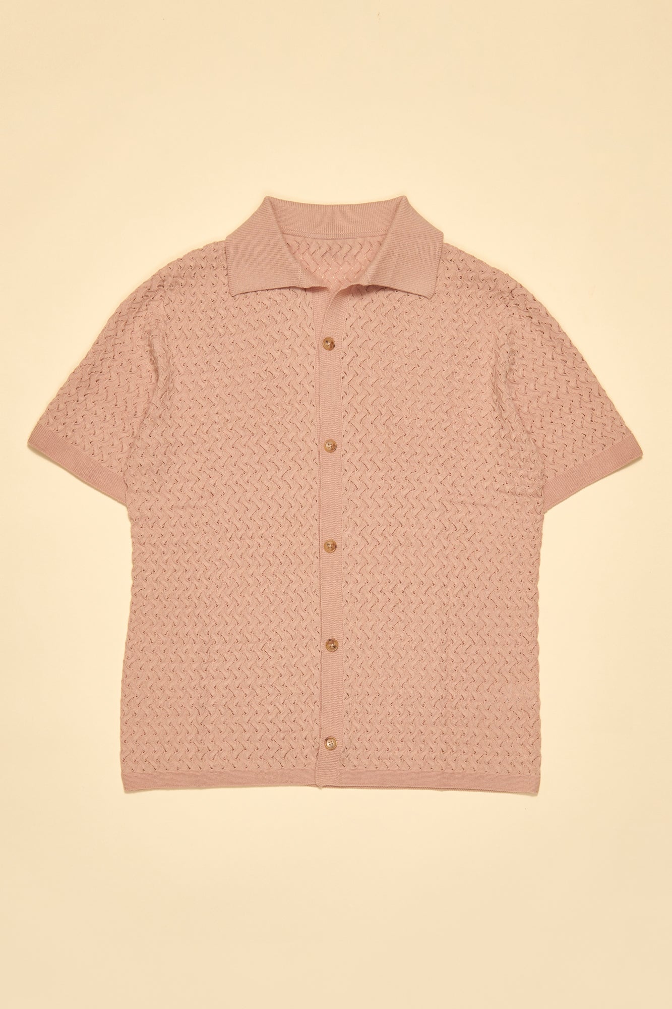 A Gentleman's Italian Cotton Button Down Textured Polo