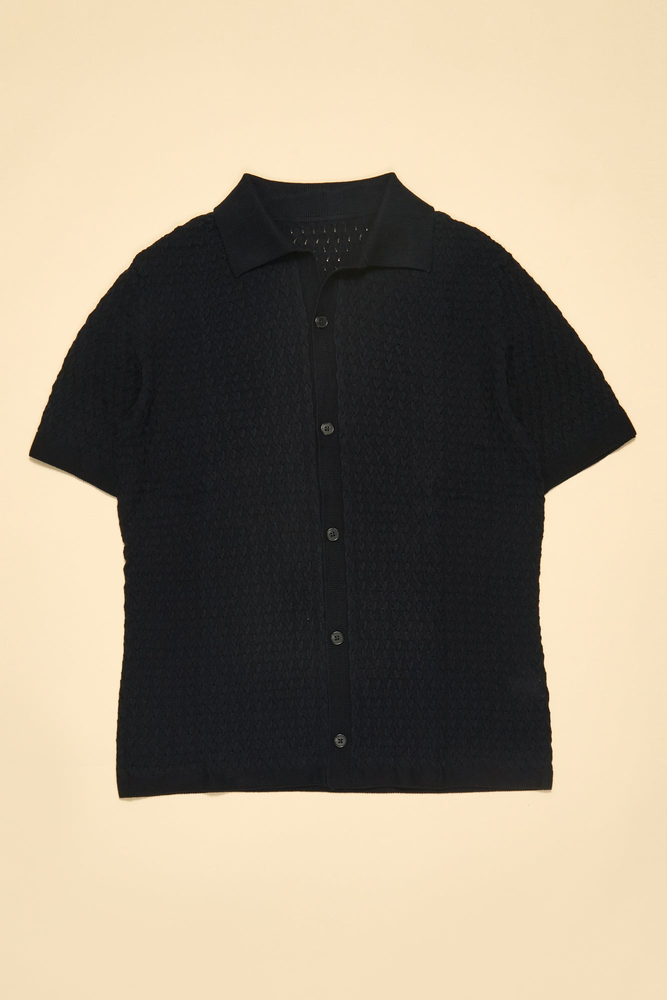 A Gentleman's Italian Cotton Button Down Textured Polo