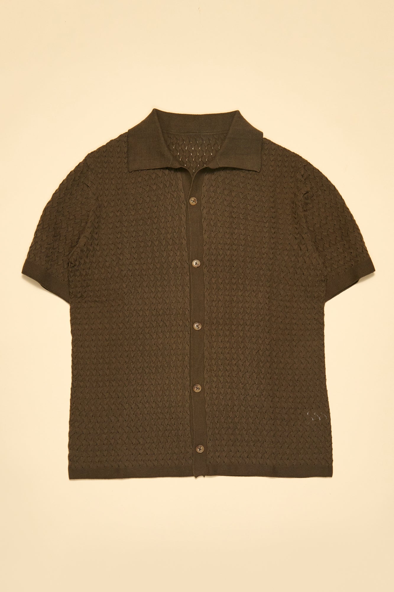 A Gentleman's Italian Cotton Button Down Textured Polo