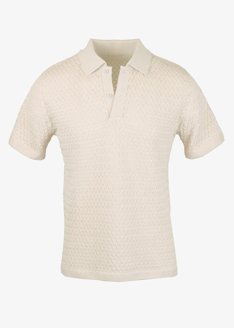 tan textured polo