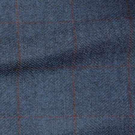 custom Steel Blue Herringbone With Orange Windowpane Tweed sporcoat by mr martinez custom clothing