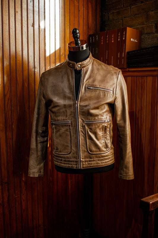 Racer Leather Jacket | Racer Jacket | By Mr Martinez Custom Clothing