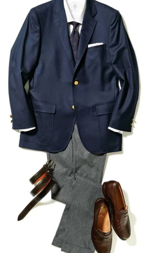 Navy blazer with grey pants Made To Measure Suits | Custom Suits | By Mr Martinez Custom Clothing